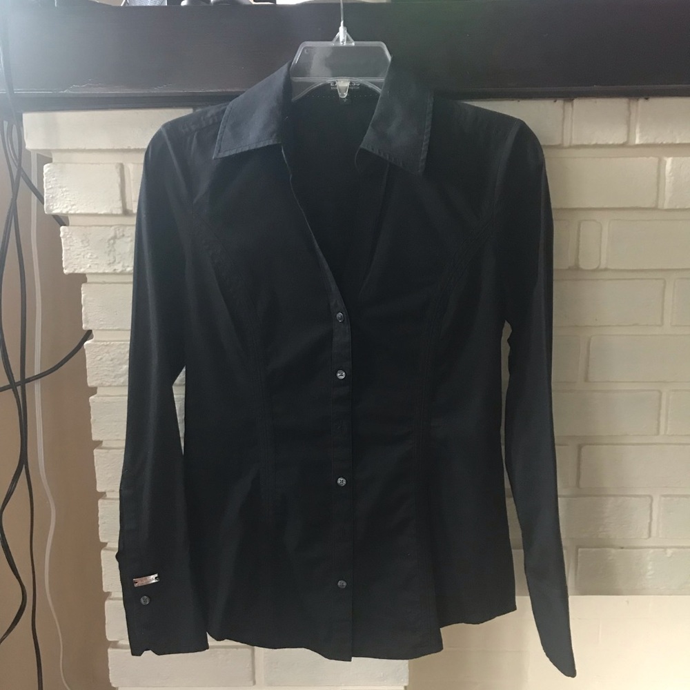 Express black button up blouse